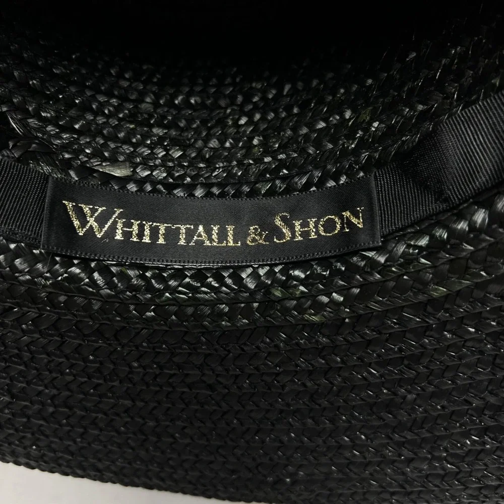 Whittall & Shon Womens Black Wide Brim Hat Red Floral Derby Event Money‎ Maximal